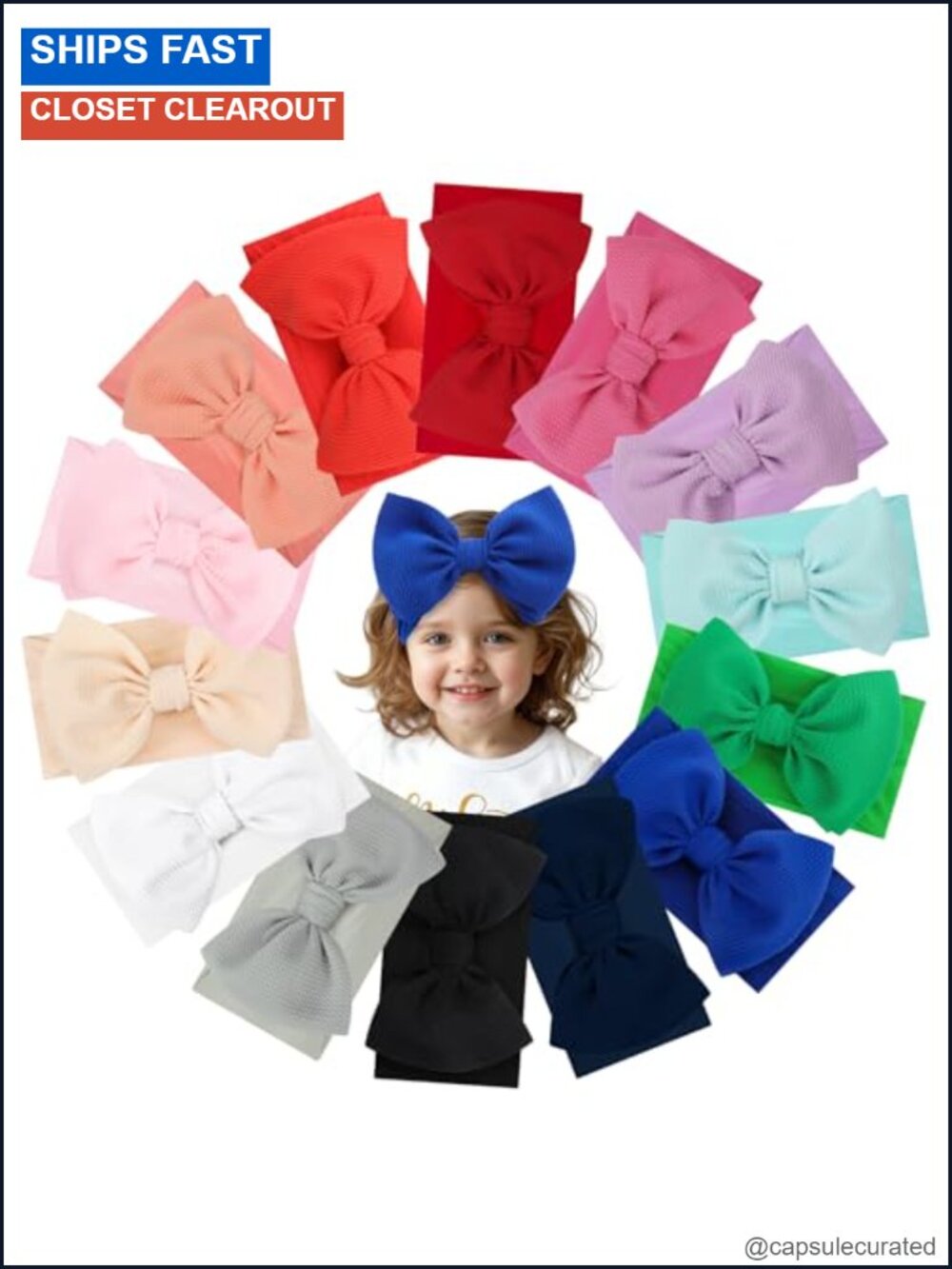 Handmade Baby Girl Bow Headbands Set Nylon Hair Accessories for Newborns